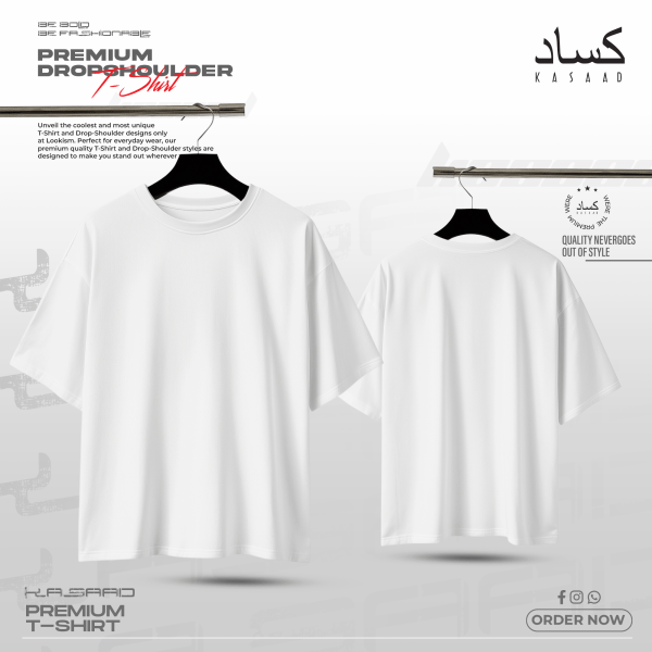Solid Premium Drop Shoulder (White)