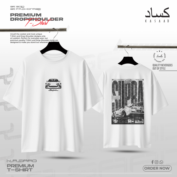 Supra MK4 Premium Drop Shoulder (White) JDM Car Streetwear