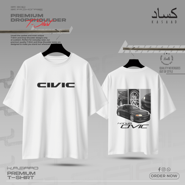 Honda Civic EG Premium Drop Shoulder (White) JDM Streetwear