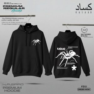 Arachnid' Tech-Graphic Hoodie – Grunge Spider Diagram Streetwear Edition
